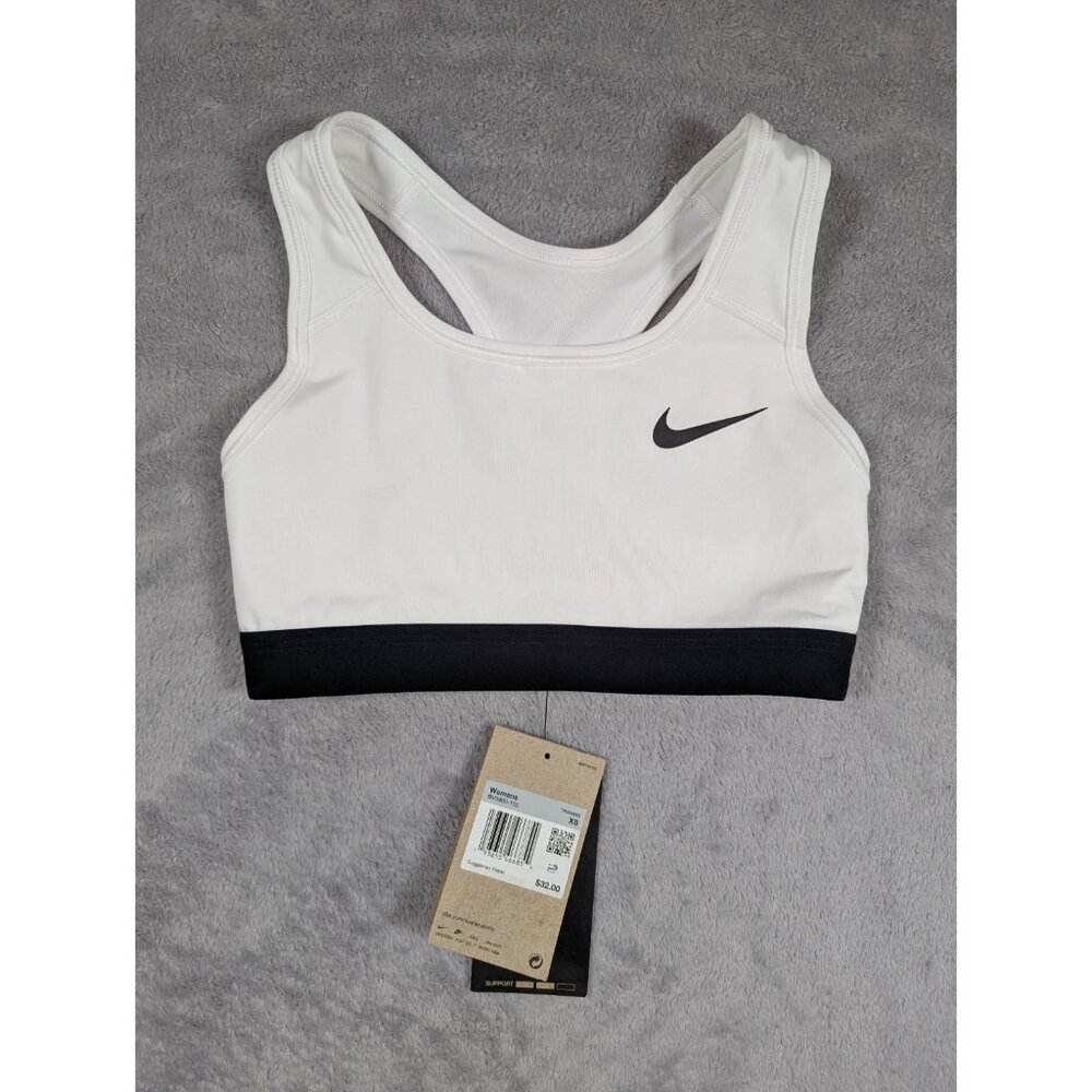Nike Womans Sports Bra Size XS White Racerback Support Training Performance